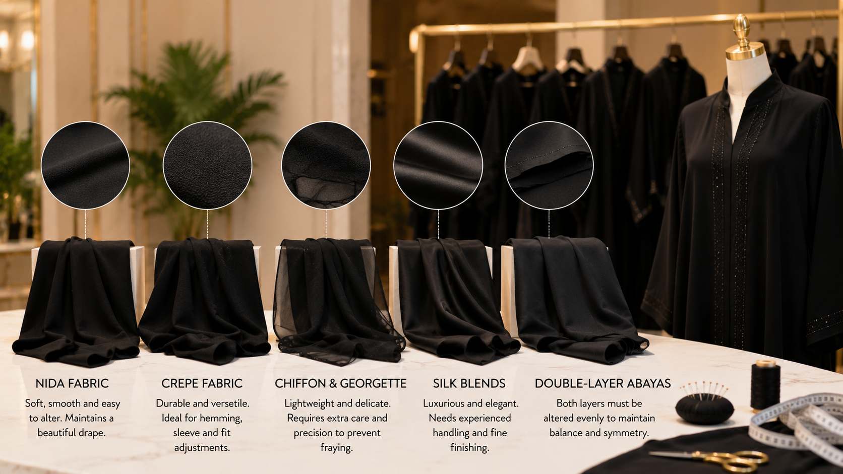 How Different Abaya Fabrics Affect Alterations
